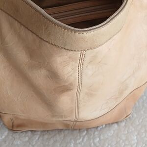 Classic Beige Women's Leather Tote Bag